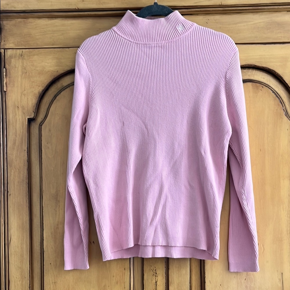 Polo by Ralph Lauren Pink Ribbed Turtleneck Top